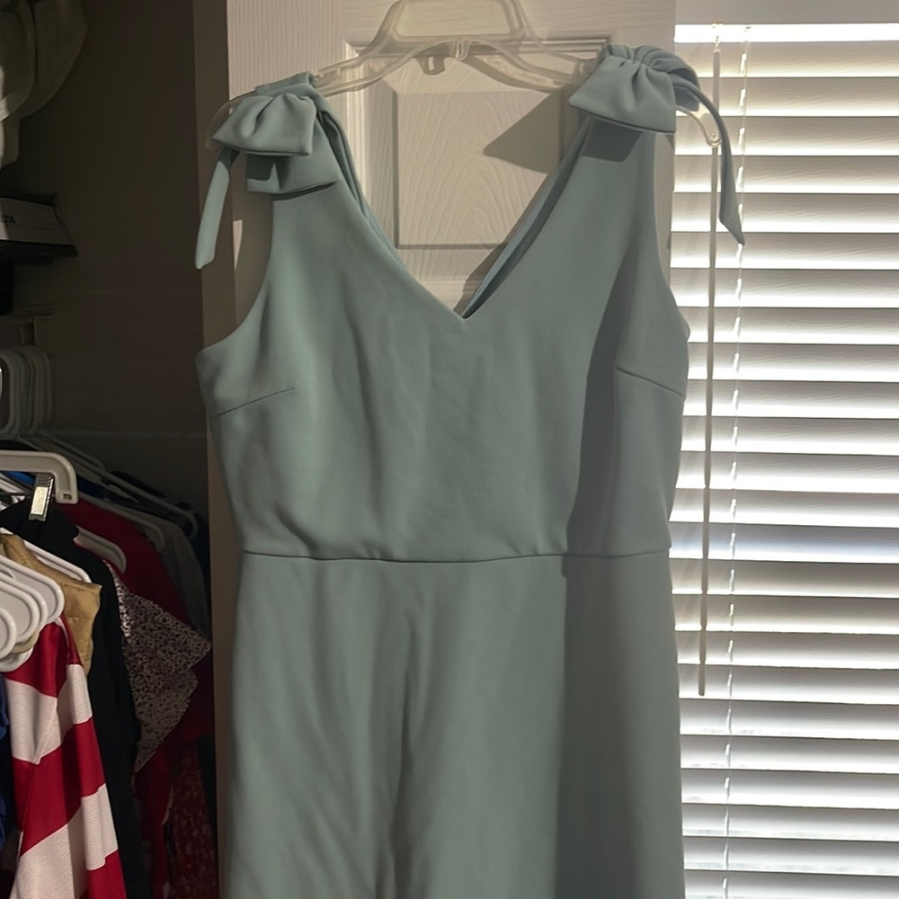 Teal Chloe Dao V-Neck Dress